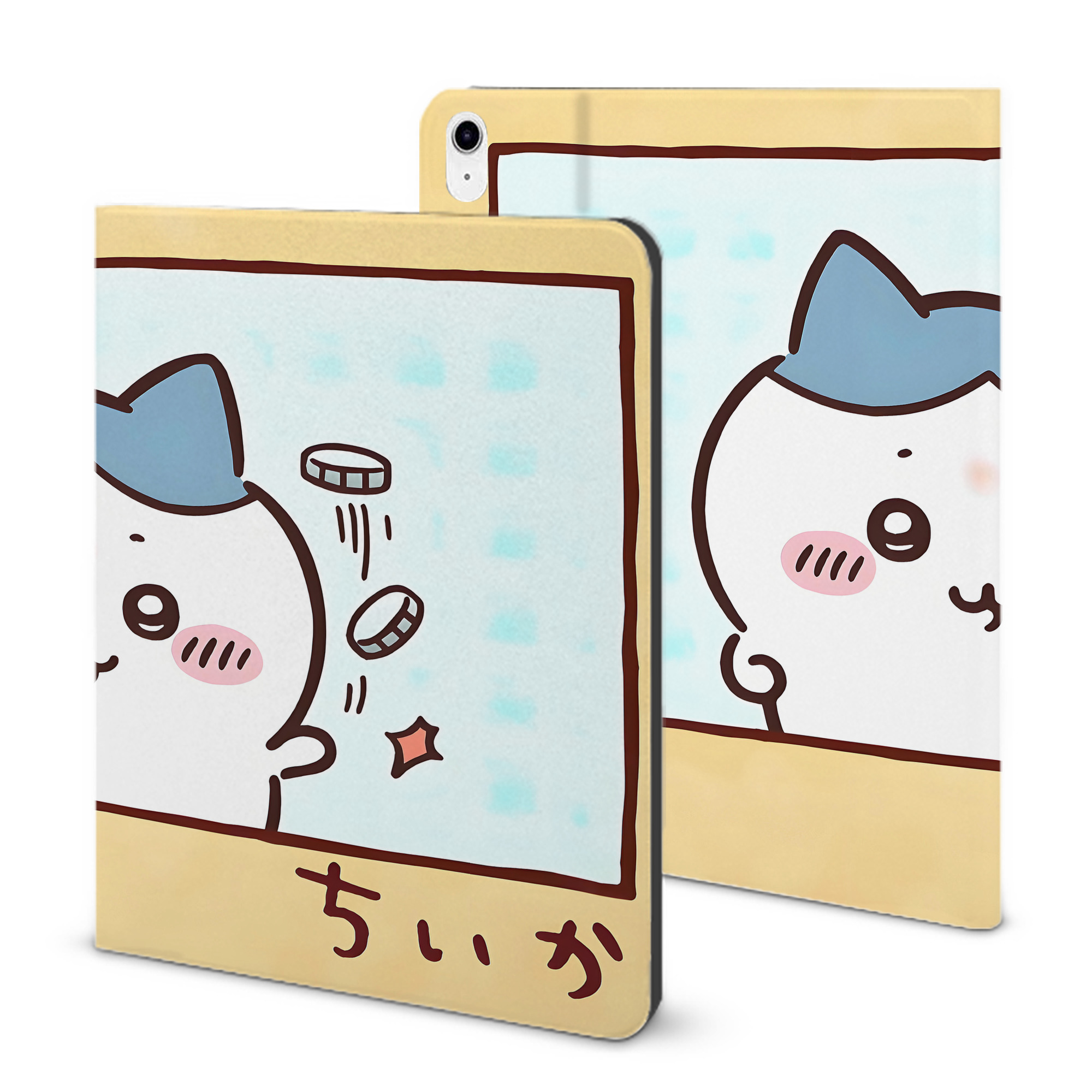 （画像用） ちいかわ Chii-kawa IPad ケース ブック型 PUレザー TPU 耐衝撃 軽量 薄型 ペン収納なし 全面保護 IPad 各モデル対応